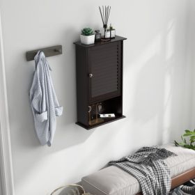 Bathroom Wall Mount Storage Cabinet Single Door with Height Adjustable Shelf