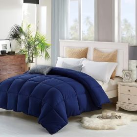 All Season Queen Cooling Comforter - Premium 2100 Series Down Alternative Comforter - Quilted Duvet Insert With Corner Tabs - Luxury Soft Hotel C (Option: Dark Blue King 90x102in)