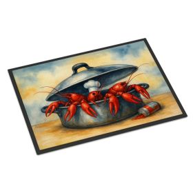 Crawfish Cooking Doormat Front Door Mat Indoor Outdoor Rugs for Entryway, Non Slip Washable Low Pile, 18H X 27W (Option: default)