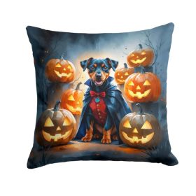 Doberman Pinscher Puppy Halloween Throw Pillow Machine Washable, Indoor Outdoor Decorative Pillow for Couch, Bed or Patio, 18Hx18W (Option: default)