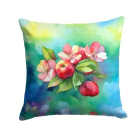 Arkansas Apple Blossom in Watercolor Throw Pillow Machine Washable, Indoor Outdoor Decorative Pillow for Couch, Bed or Patio, 18Hx18W (Option: default)