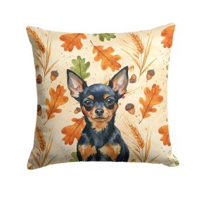 Black and Tan Russian Toy Heirloom Fall Throw Pillow Decorative Indoor Outdoor Accent Cushion for Couch, Bed or Patio, 18Hx18W (Option: default)