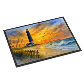 Beach Lighthouse Doormat Front Door Mat Indoor Outdoor Rugs for Entryway, Non Slip Washable Low Pile, 18H X 27W (Option: default)