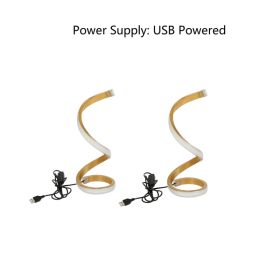2Pcs Creative Spiral Three-Color Adjustable LED Desk Lamp, Three-Color Dimming, Soft Lighting, Eye-Friendly And Comfortable, Suitable For Bedroom (Option: Golden)