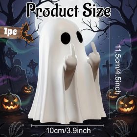Halloween Ghost Figurine, Spooky Resin Ghost Statue, Cute Ghost Halloween Decoration for Home and Office Desktop Decor Display Ornaments (Option: Big Ghost Figurine)