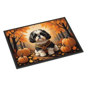 Shih Tzu Fall Doormat Front Door Mat Indoor Outdoor Rugs for Entryway, Non Slip Washable Low Pile, 24H X 36W (Option: default)