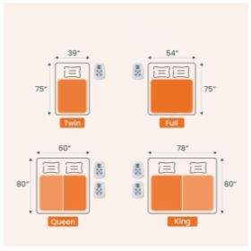 Heating Mattress King Size 80 X 78 Inches   Ultra Wide Dual Controller Electric Heater, 12 Heating Settings, Automatic Shutdown Within 12 Hours (Option: Twin)