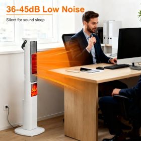 3-in-1 Quiet Space Heater - 120° Wide Coverage, 3D Fireplace Effect, Timer & Remote, Portable Indoor Heater with Multiple Protections (Option: AS pic)