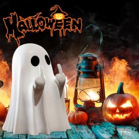 Halloween Ghost Figurine, Spooky Resin Ghost Statue, Cute Ghost Halloween Decoration for Home and Office Desktop Decor Display Ornaments (Option: White Ghost)