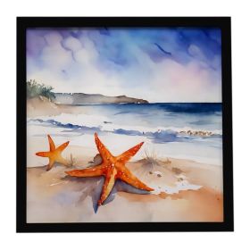 Starfish Framed Metal Print Bathroom, Kitchen, Office, Home Decor Wall Art Ready to Hang, Square, 8X8 (Option: default)