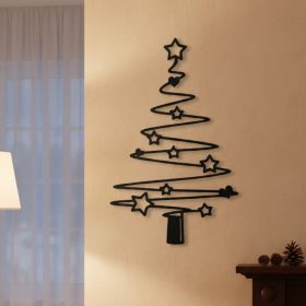 CIFbuy Vintage Metal Christmas Tree Wall Art Rustproof Indoor Outdoor Holiday Decor for, Patio Garden, Living Room Rustic Farmhouse, Winter Accen (Option: 86433039)