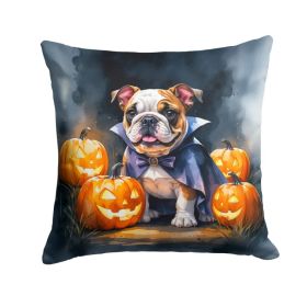 English Bulldog Puppy Halloween Throw Pillow Machine Washable, Indoor Outdoor Decorative Pillow for Couch, Bed or Patio, 18Hx18W (Option: default)