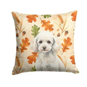 Miniature White Poodle Heirloom Fall Throw Pillow Decorative Indoor Outdoor Accent Cushion for Couch, Bed or Patio, 18Hx18W (Option: default)
