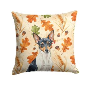 Toy Fox Terrier Heirloom Fall Throw Pillow Decorative Indoor Outdoor Accent Cushion for Couch, Bed or Patio, 18Hx18W (Option: default)