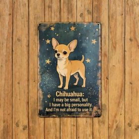 CIFbuy Funny Chihuahua Quote Metal Plaque 8x12, Vintage Starry Dog Wall Art Decor（ikPlaque, ikPlaque, Theme Self-pickup Logiopics） (Option: 22524235)