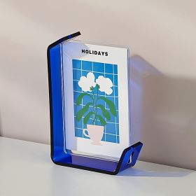 4x6 Inch Colorful Acrylic Photo Frame Box Creative Picture Holder Stylish Gradient Color Collage Frame (Option: Blue-4x6 Inch)