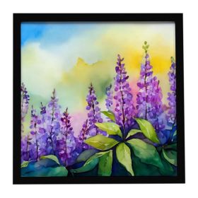 Idaho Syringa in Watercolor Framed Metal Print Bathroom, Kitchen, Office, Home Decor Wall Art Ready to Hang, Square, 8X8 (Option: default)