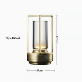 2pcs Portable Touch Control Table Lamp With 5000mAh Battery, 3-Color Stepless Dimming Cordless LED Light For Bedroom Camping Restaurant Bar Indoo (Option: StyleB Gold)