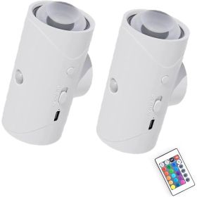 4pcs Rechargeable LED Night Light Wall Lamp Commercial StrobeLight Multi-color Mode Dimmable Indoor Light Magnetic StepLight For Entryway Bedside (Option: 2 PCS)