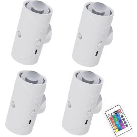 4pcs Rechargeable LED Night Light Wall Lamp Commercial StrobeLight Multi-color Mode Dimmable Indoor Light Magnetic StepLight For Entryway Bedside (Option: 4 pcs)
