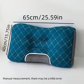 2pcs Knitted SPA Massage Neck Pillow, Cervical Orthopedic Neck Pillow, Soft, Adjustable Ergonomic Contour Support Pillow, Pillow Core, Removable (Option: Teal Green)