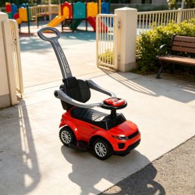 Red Toddler Stroller Sliding Car – 2 in 1 Push Ride On with Horn, Music, Light, for Indoor & Outdoor Play 1-3 Years Old (Option: 82213886)