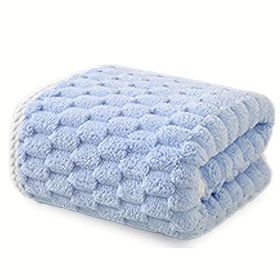 Waffle Ultra-soft Bath Towel 4/1pc, Super Absorbent And Quick-drying Adult Ultra-fine Fiber Towel, Quick-drying Textured Towel, Soft Spa And Fitn (Option: 1pieceblue)