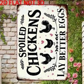 CIFbuy 2D Flat Spoiled Chickens Lay Better Eggs Tin Sign, Tin Sign, Farmhouse Art 8x12 Decor（ikLay, ikLay, Theme Self-pickup Logiopics） (Option: 19041265)