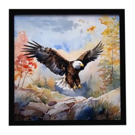 Eagle Framed Metal Print Bathroom, Kitchen, Office, Home Decor Wall Art Ready to Hang, Square, 8X8 (Option: default)