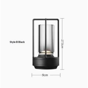 2pcs Portable Touch Control Table Lamp With 5000mAh Battery, 3-Color Stepless Dimming Cordless LED Light For Bedroom Camping Restaurant Bar Indoo (Option: StyleB Black)
