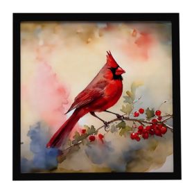 Cardinal Framed Metal Print Bathroom, Kitchen, Office, Home Decor Wall Art Ready to Hang, Square, 8X8 (Option: default)