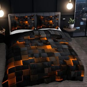 Abstract Grid Series Quilt Cover Digital Printing Bedding (Option: 4 Style-140 X210 Two Pieces)