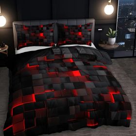 Abstract Grid Series Quilt Cover Digital Printing Bedding (Option: 1 Style-210 X210 Three Pieces)